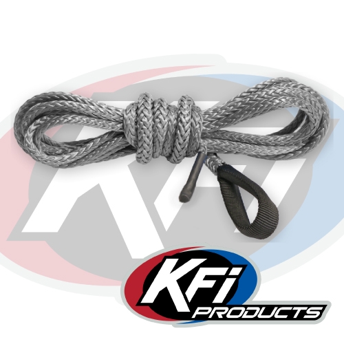 Synthetic ATV Winch 12 Foot PLOW Cable (Smoke) - KFI ATV Winch