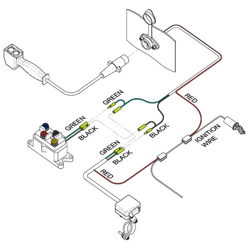 Mini-Rocker Handlebar Switch - KFI ATV Winch, Mounts and ... polaris rzr winch wireless wiring diagram 